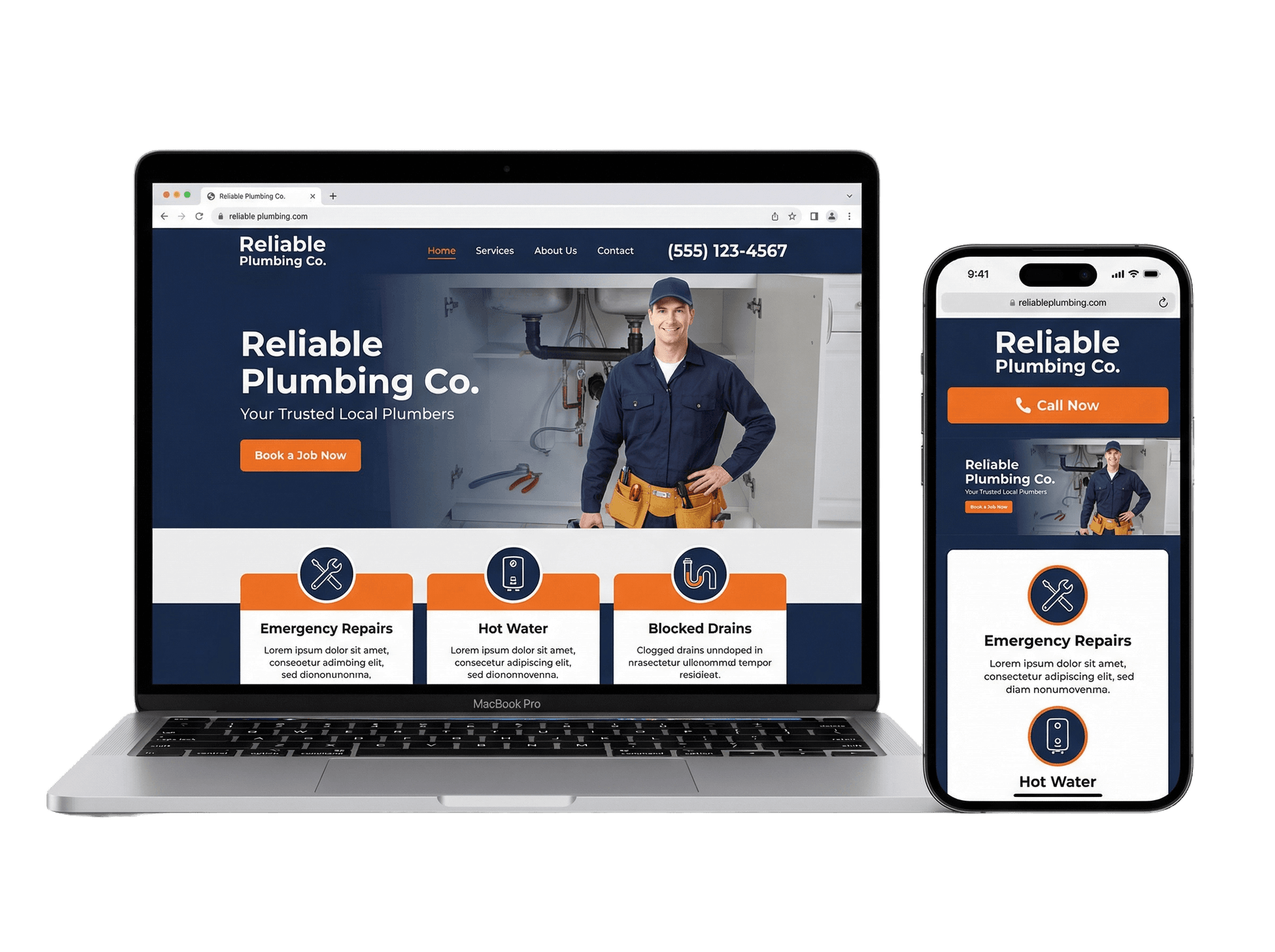 Tradesperson Website mockup